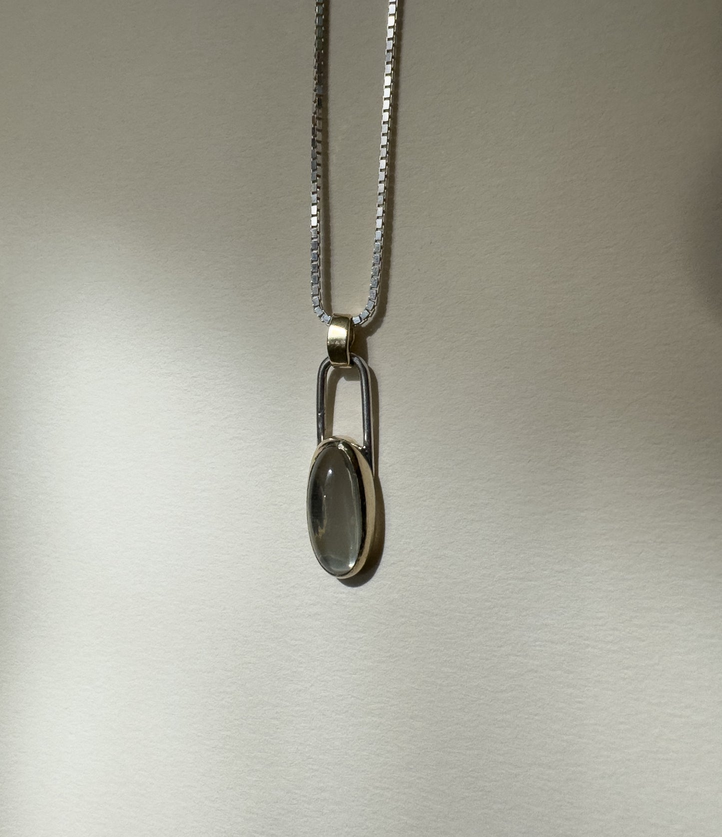 14k Green Moonstone Necklace No.1